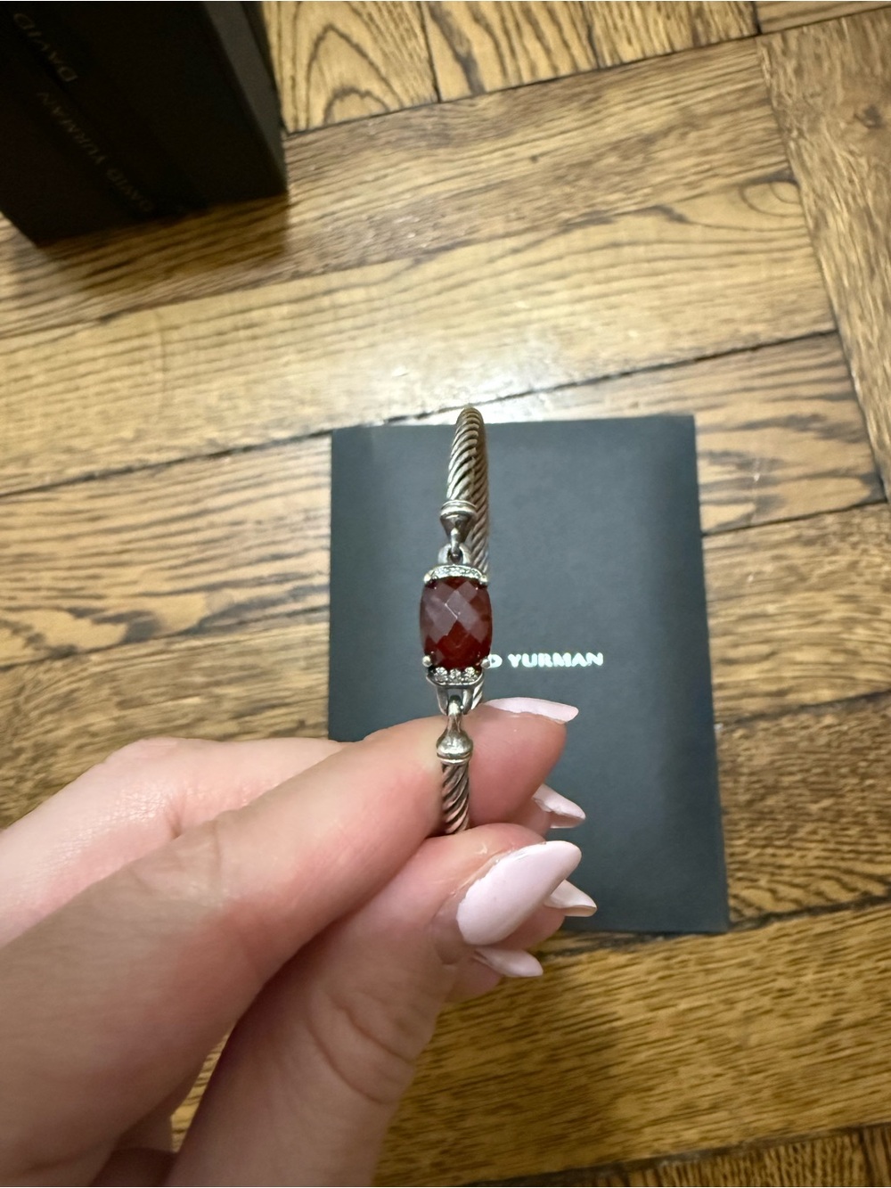 David Yurman Garnet and Diamond Bracelet - Picture 4 of 7
